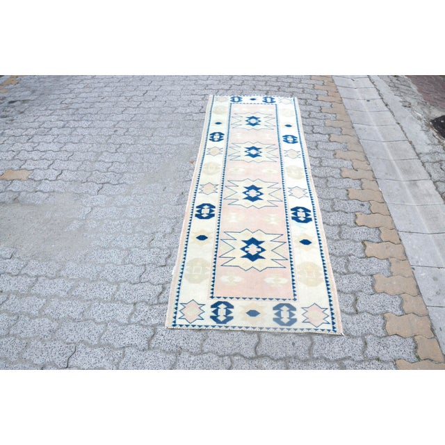 Geometric Vintage Tribal Carpet For Sale - Image 11 of 11