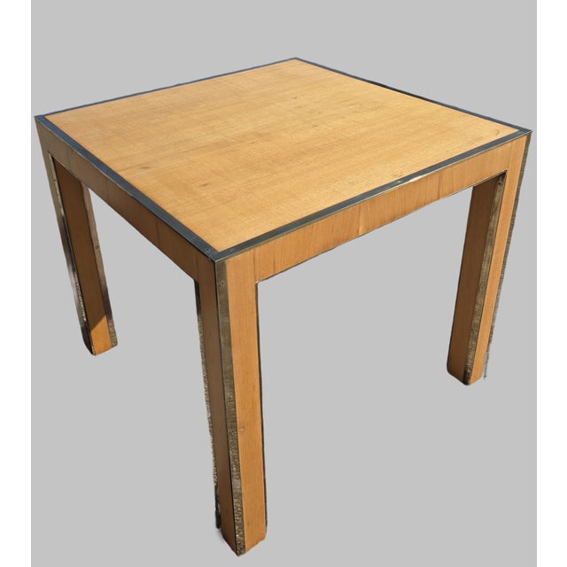 Square Maple and Brass Coffee Tables, Italy, 1980s, Set of 2 For Sale - Image 4 of 13