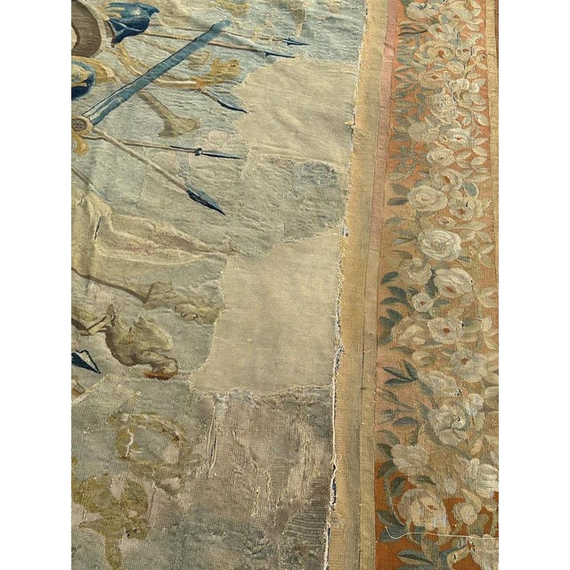 Large Antique Aubusson Tapestry with Historical Battle Scene, 17th Century For Sale - Image 16 of 18