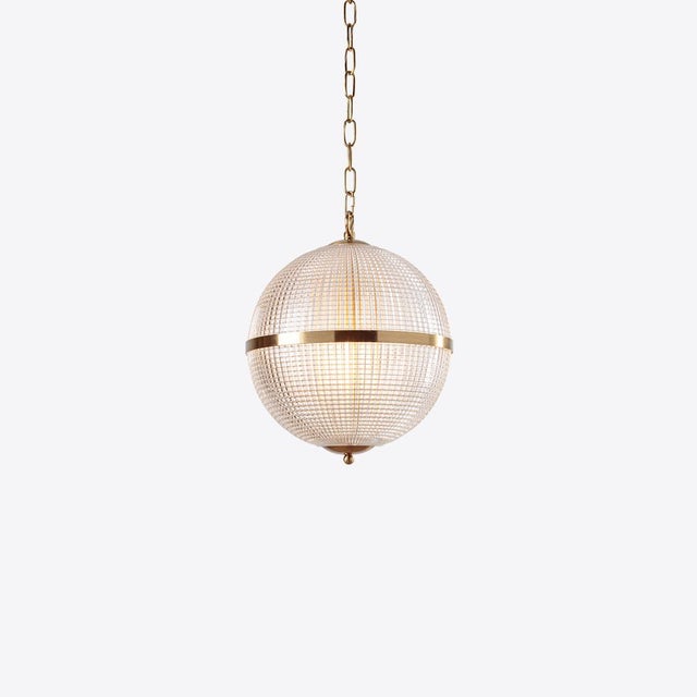 Mid-Century Modern Large Clear Parisian Globe Pendant from Pure White Lines For Sale - Image 3 of 6