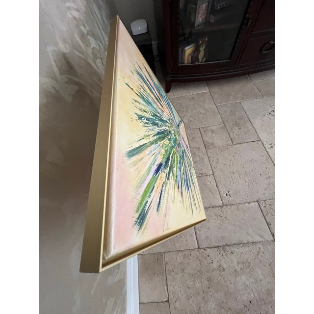 24”x 24” Palm Frond in Palm Beach, Canvas Art - Designed by Cheryl P. Kohloff Color Palette: Greens, Blues, Turquoise,...