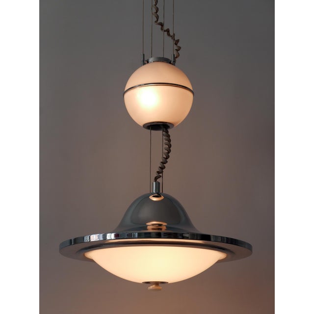 Mid-Century Modern UFO Counterweight Pendant Lamp, Italy, 1960s For Sale - Image 13 of 18