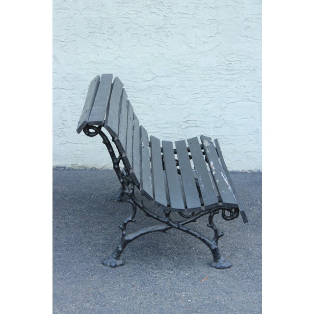 Victorian Cast Iron & Wood Outdoor Garden Bench For Sale - Image 10 of 12