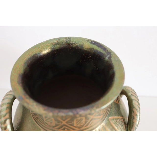 Italian Hand Painted Glazed Ceramic Vase by Riccardo Gatti, 1950s For Sale - Image 17 of 18