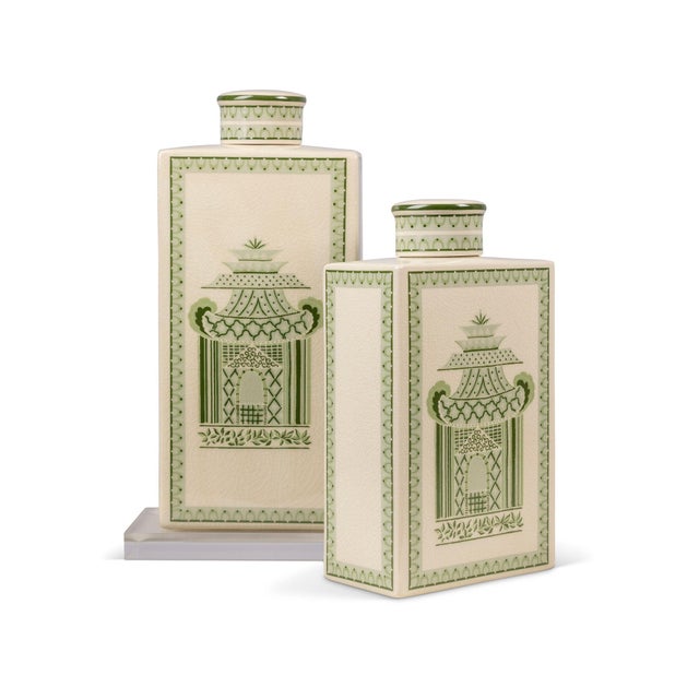 Port 68 Winterthur for Port 68 Pagoda Garden Green Medium Jar For Sale - Image 4 of 6