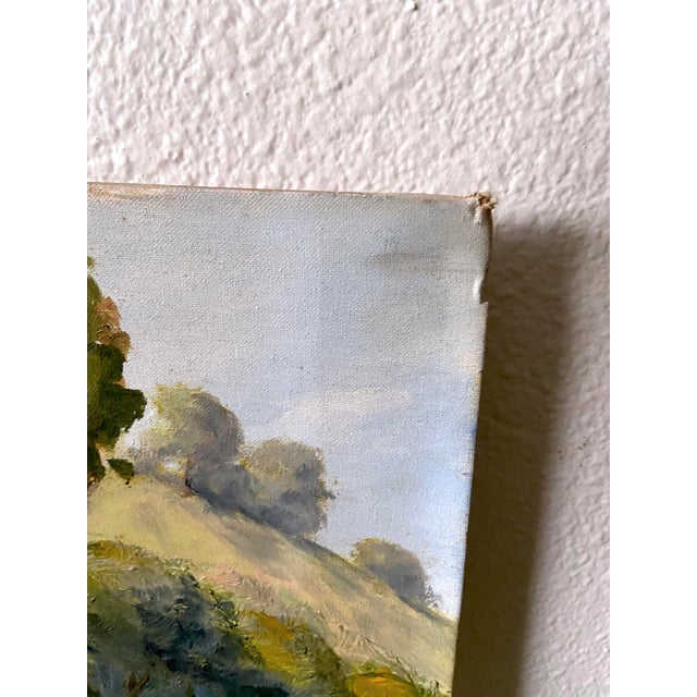 Mid 20th Century "Edge of the Woods" Landscape Oil Painting by R. Gwynn For Sale - Image 4 of 10