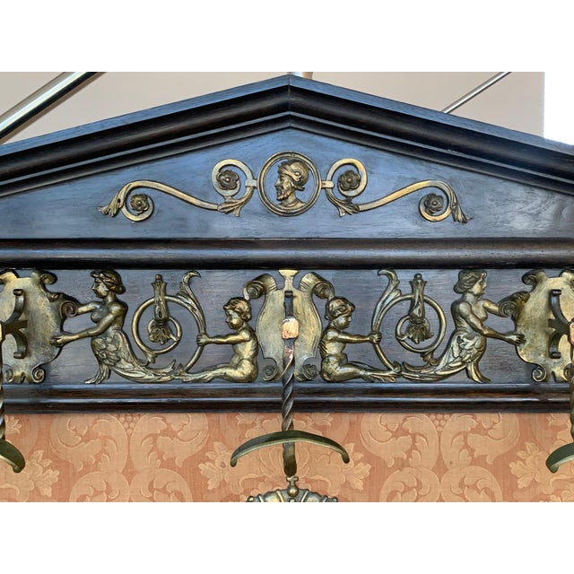 19th Large Carved Spanish Solid Walnut Coat Rack Stand or Entry For Sale - Image 17 of 18