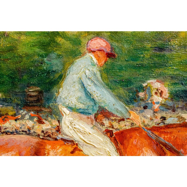 1900 - 1909 Captivating Colorful Antique French Horse Racing Oil Painting Equestrian Sporting Art For Sale - Image 5 of 18