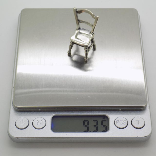 Sterling Silver 925 Kitchen Chair Dollhouse Miniature For Sale - Image 9 of 12