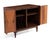 An unmarked Mid Century diamond front cabinet by Ramseur Furniture of Ramseur, North Carolina. Walnut with brass handles....