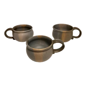 1977 Stoneware Studio Art Pottery Mugs by Dale Clayton-Morrison - Set of 3