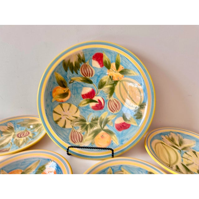 Late 20th Century Hand Painted Vegetable 5 Piece Ceramic Serving Bowl Set For Sale In Charleston - Image 6 of 10