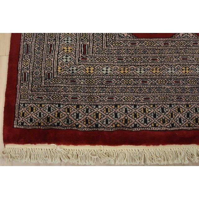 Bokhara Jaldar Rug 8’1” X 10’4” Red Wool Tribal Hand-Knotted Oriental Carpet For Sale - Image 10 of 13