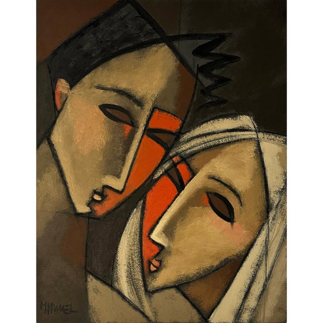 Contemporary "Embrace" by Hammel – Bold Modern Expression in Mixed Media For Sale - Image 3 of 6