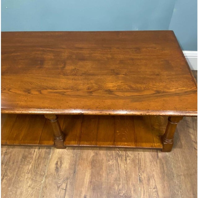 Farmhouse Oak Refectory Coffee Table For Sale - Image 13 of 17