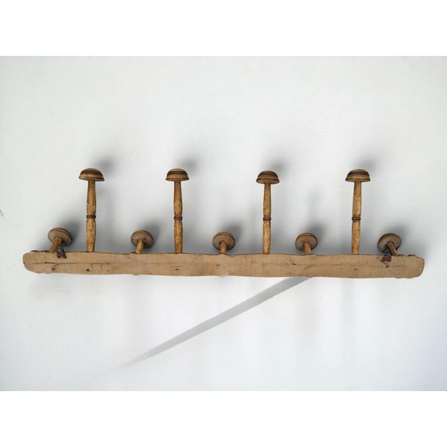 1930s Wall-Mounted Coat Rack in Bamboo, 1930s For Sale - Image 5 of 6