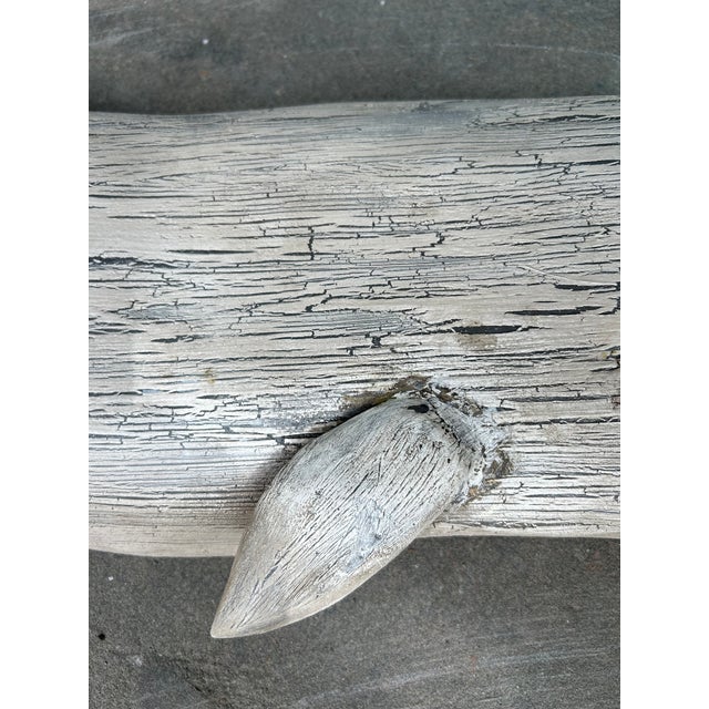 Large Hand Carved & Painted Wall Sculpture of a Whale For Sale - Image 10 of 13
