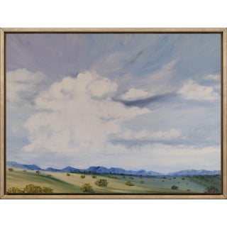 Late 20th Century "Thunderclouds Over Socorro" – Large Sw Original Palette Knife Oil Painting by Anita C. Blythe, Framed For Sale