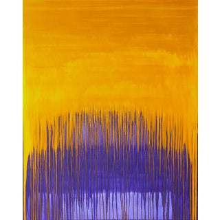"Tuesday (Orange Over Purple)" Large Abstract Acrylic Painting by Simon Findlay For Sale