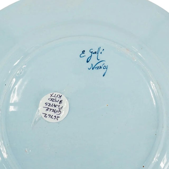 Blue Late 19th Century Émile Gallé “Animaux Héraldiques” Faience Plates - Pair For Sale - Image 8 of 13