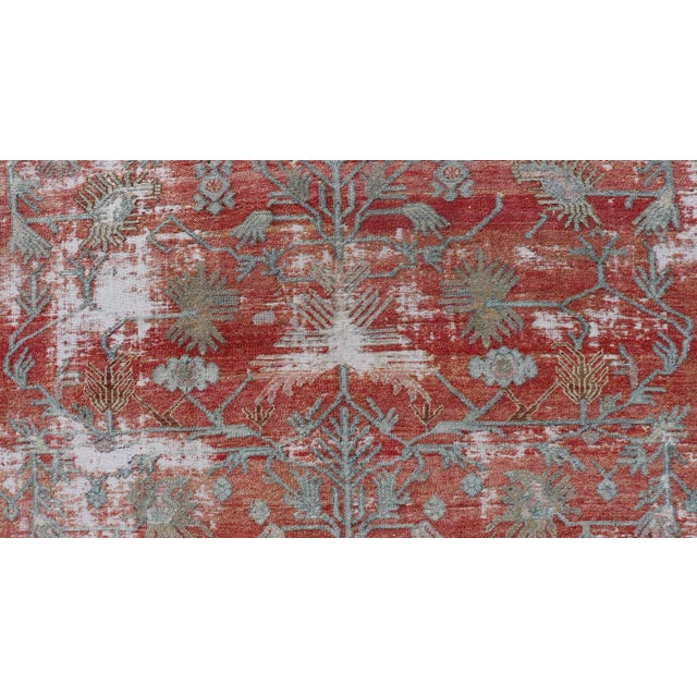 Early 20th Century Antique Hand-Knotted Persian Bibikabad Rug in Wool With Unique Medallions For Sale - Image 10 of 13