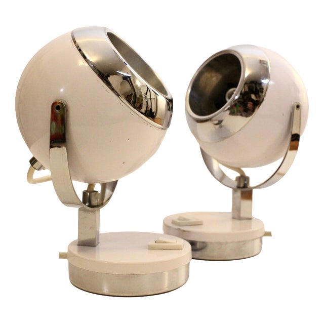 Vintage Eyeball Table Lamps, 1970s, Set of 2 For Sale