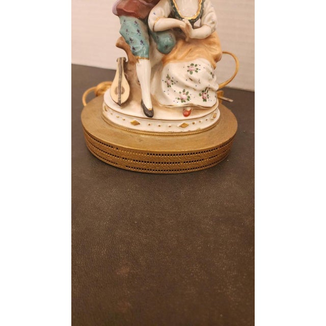 Metal Pair of Mid 20th Century Porcelain Lamp For Sale - Image 7 of 10