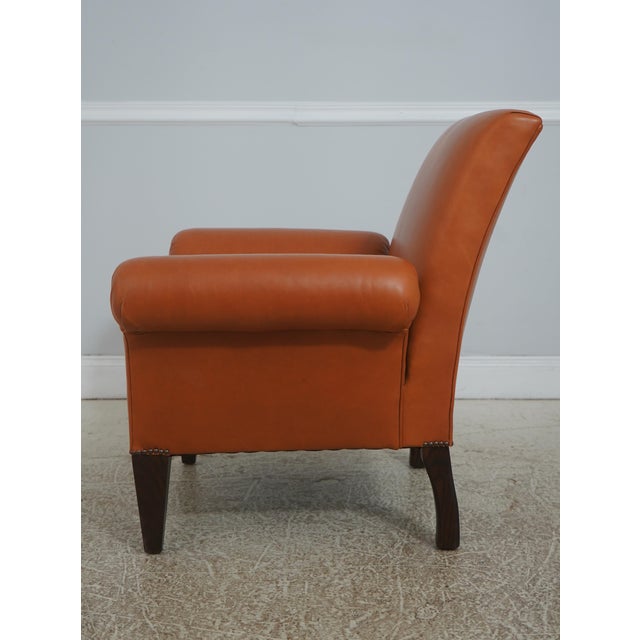 Traditional Pair of George Smith Butterfly Leather Club Chairs For Sale - Image 3 of 18