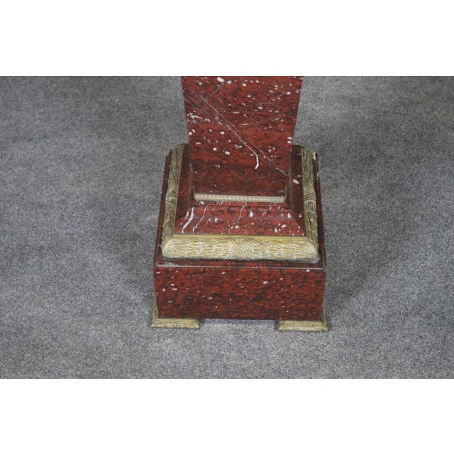 Mid 19th Century Rouge Marble Pedestal With Bronze E. Piccault Statue For Sale - Image 5 of 18