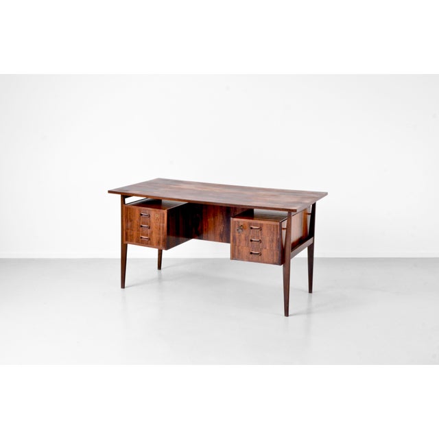 Mid-Century Modern Danish Executive Desk in Teak For Sale - Image 11 of 13