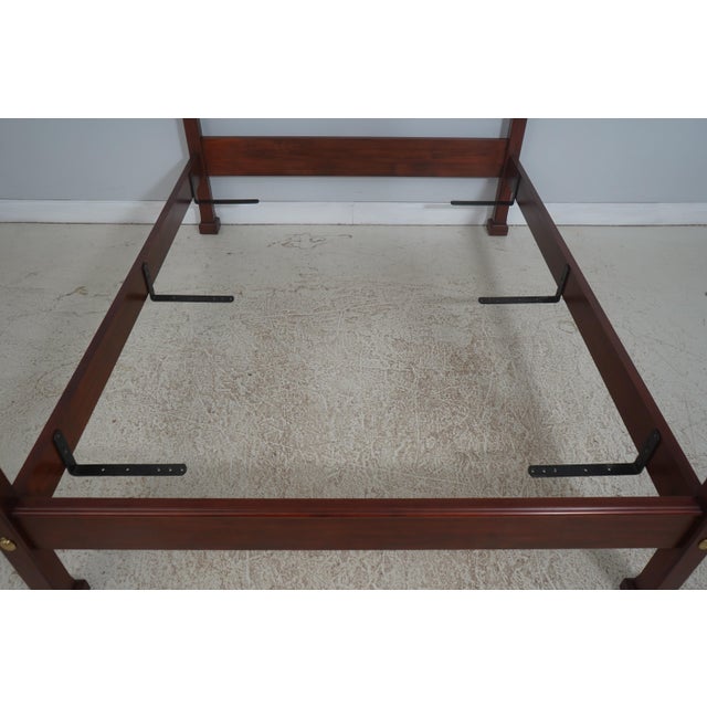 1990s Henkel Harris Cherry Queen Size Pencil Post Bed For Sale - Image 5 of 18