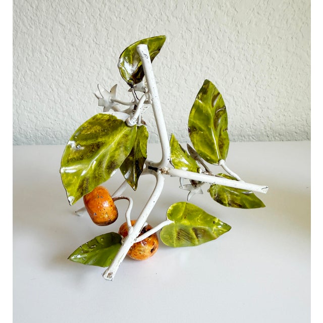 1950s Italian Toleware Hurricane Candle Holders With Citrus Accents For Sale - Image 12 of 12