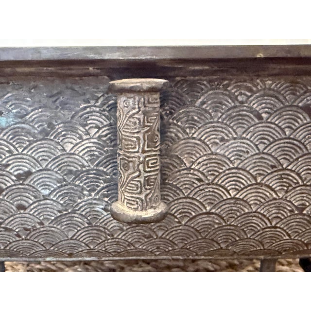 Signed Koi Bronze Large Rectangular Jardiniere For Sale - Image 10 of 11