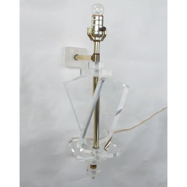 Lucite & Brass Wall Sconce For Sale In Miami - Image 6 of 12