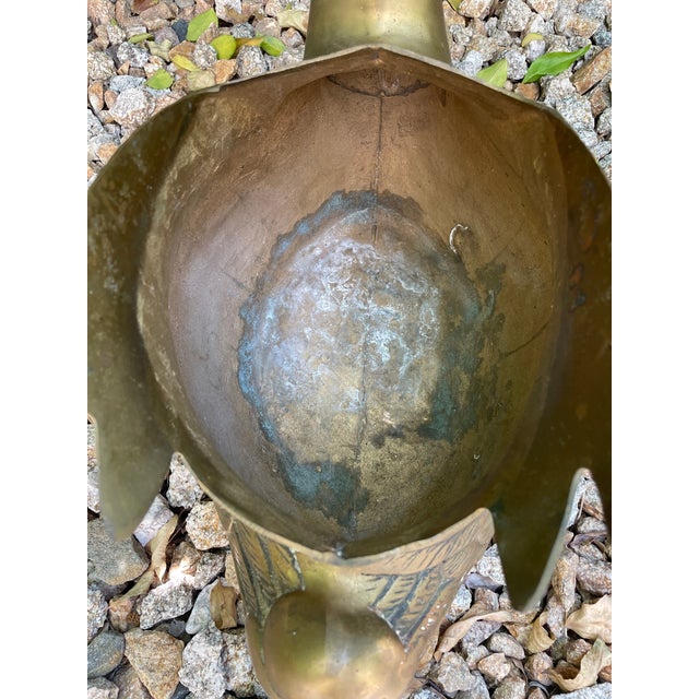 Mid Century Jumbo Brass Swan Sculptural Planters - a Pair For Sale - Image 10 of 12