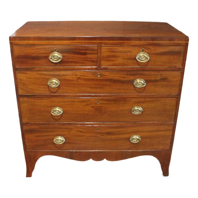 Circa 1780-1800 George III Straight Front Chest of Drawers For Sale