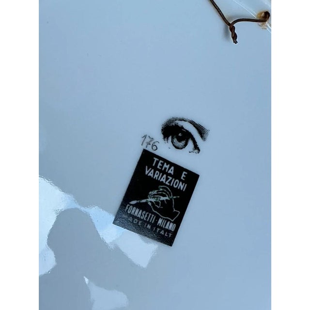 Fornasetti Tema E Variazioni Ceramic Plate For Sale - Image 11 of 12