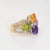 Mid 20th Century Rainbow Gemstone Diamond Ring Estate 14k Yellow Gold Multi Cocktail Ring Sz 5.5 For Sale - Image 4 of 6