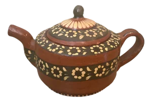 Mid 20th Century Mexican Bandera Ware Decorated Teapot
