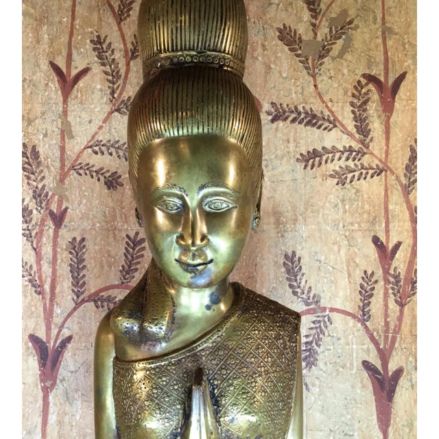 Vintage Standing Bronze Woman Statue For Sale - Image 10 of 13