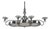 Art Deco Italian Chandelier in Nickel Brass and Frosted Glass, 1930s For Sale