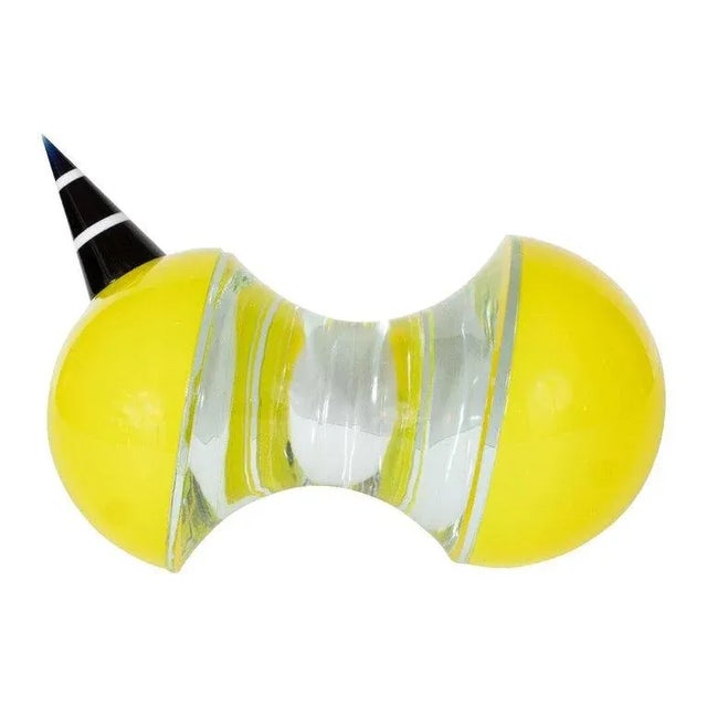 "Duel" Abstract organic art glass sculpture featuring opposing layered, hand-polished and carved glass forms by Jiri...