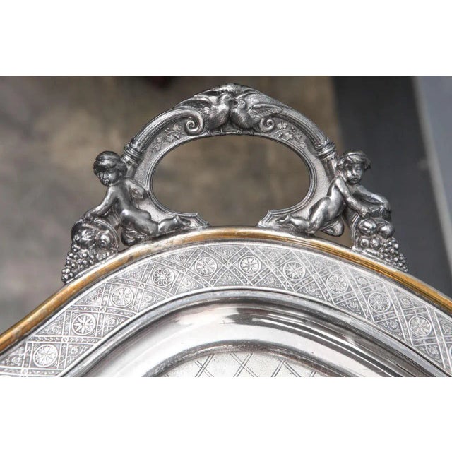 Reed & Barton Mid 19th Century Large Butler Serving Tray For Sale - Image 4 of 8