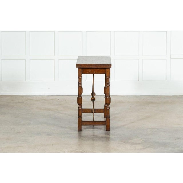 Wood Spanish Oak Card Hall Table, 1900 For Sale - Image 7 of 18