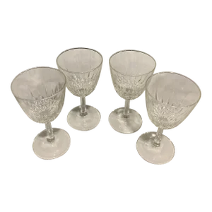 Vintage Durand Diamant Crystal Wine Glasses- Set of 4
