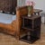 Beautiful pair of carved wood end tables by Charles Dudouyt from France, 1940s. Ornately carved slat and column detail...