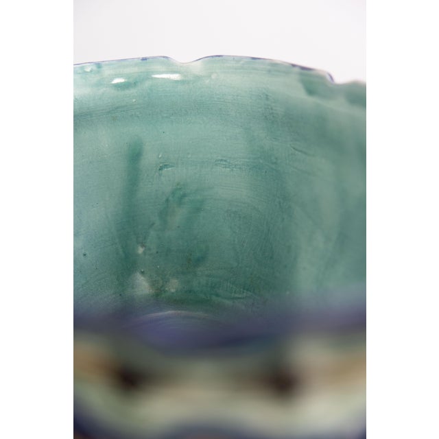 Antique Wasmuel Majolica Barbotine Sunflower Jardiniere Cachepot For Sale - Image 9 of 14