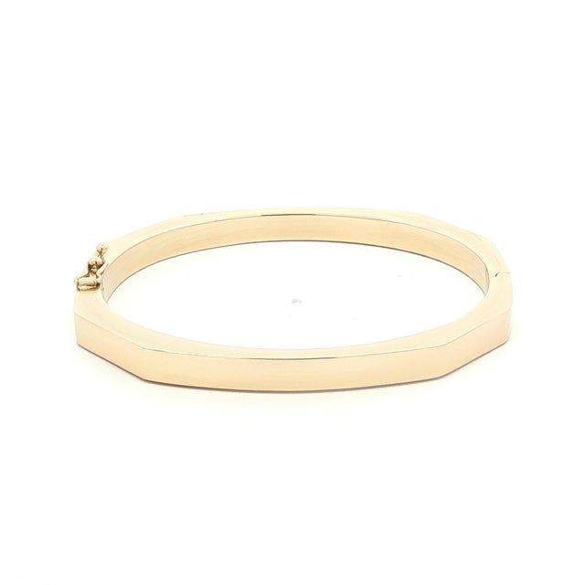 Vintage Herco 5mm Wide Octagonal Hinged Bracelet For Sale - Image 4 of 5