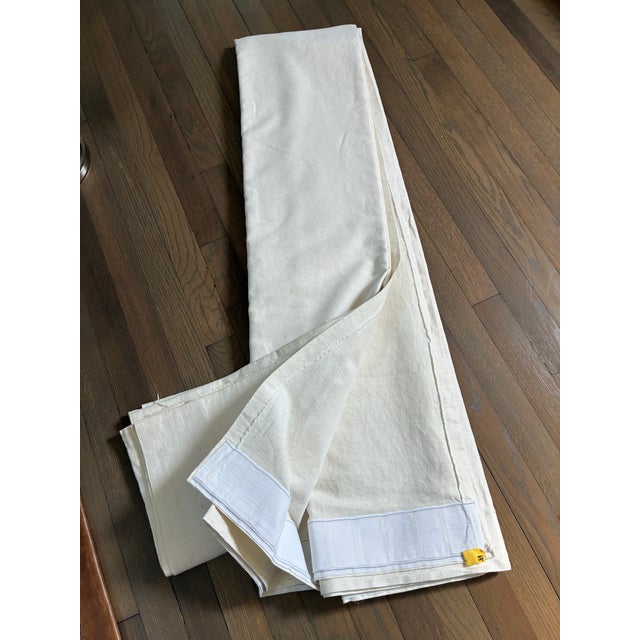 Set/Pair of Vintage French Linen Curtain Panels For Sale - Image 4 of 4
