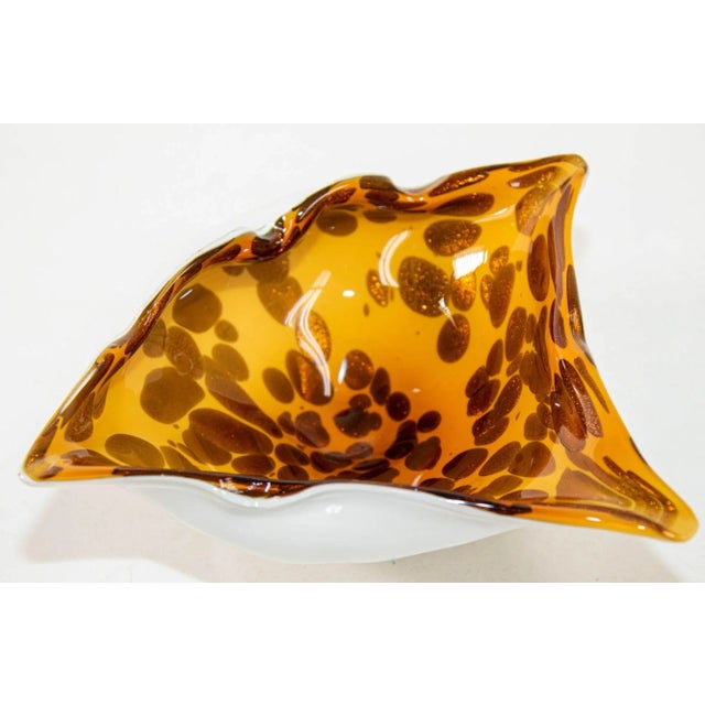 Murano Art Glass Manta Ray Tortoise Spotted Bowl Ashtray Vintage 1960's For Sale In Palm Springs - Image 6 of 13